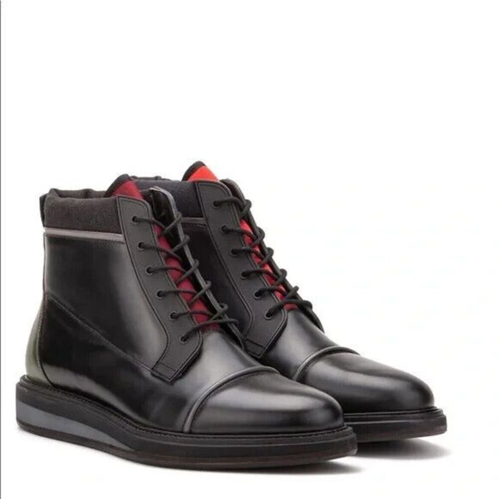 Vintage Foundry Co Men's Black Garnet Handcrafted Lace Up Boots Sz US 9 EU 43